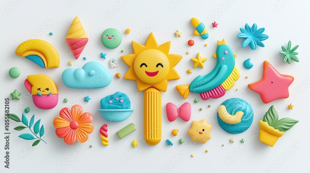Fototapeta premium Shiny Product Review Symbols Poster with High Luminosity and Detailed Textures in C4D 32K Resolution for Copy Space Background Design