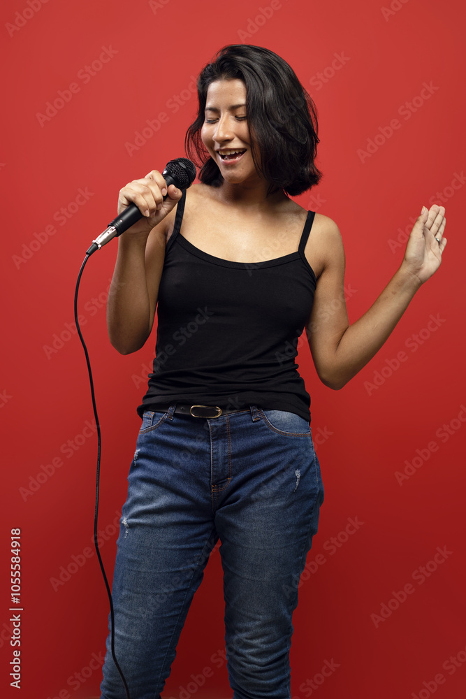 Brazilian woman wearing black shirt Brazilian woman wearing black shirt