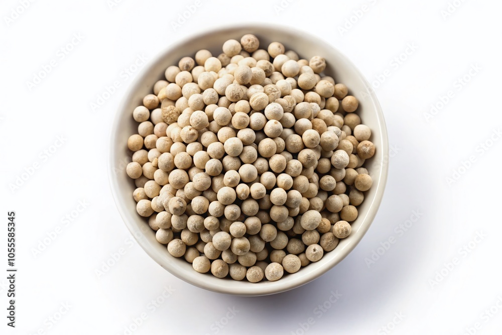 White Pepper in White Bowl - Macro Photography of Spices for Culinary Use and Decoration White Pepper in White Bowl - Macro Photography of Spices for Culinary Use and Decoration