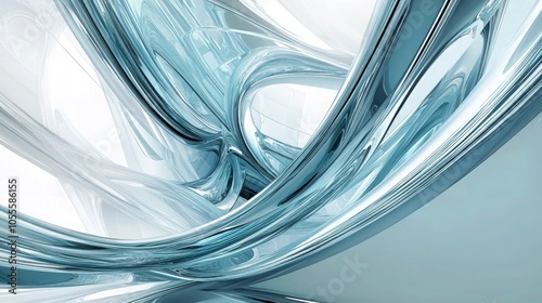 Futuristic abstract background with smooth curves and light blue tones, symbolizing innovation and trust in insurance