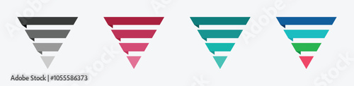 Pyramid Shape With Four Charts vector  Illustration. 4 tier pyramid vector infographic. 4 tier pyramid vector design