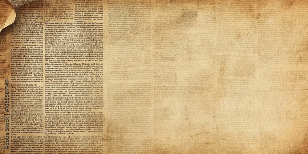 Fototapeta premium A vintage newspaper with sepia background. Aged newspaper texture with historical design. Retro document antique paper layout, ideal for media and editorial use.