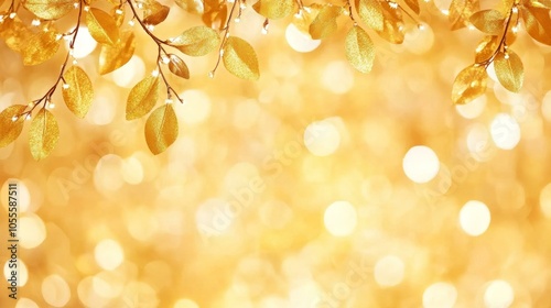 Close-up of vibrant golden autumn leaves creating a textured natural background in sunlight. photo