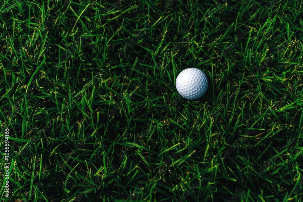 Golf Ball on Lush Green Field Golf Ball on Lush Green Field