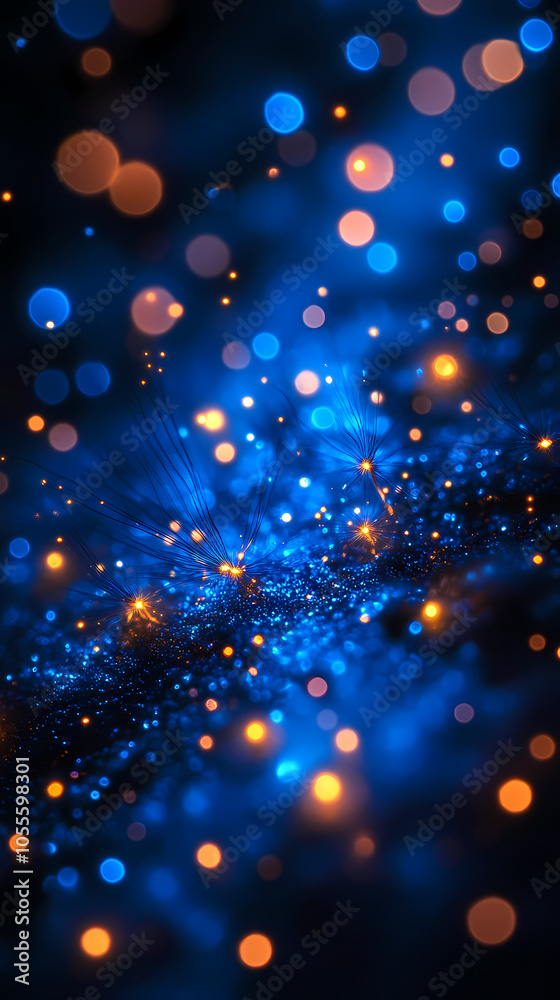 Fototapeta premium A firefly's lower abdomen emits a soft, enchanting glow in the dark. Forests are illuminated by this bioluminescent light during summer nights.