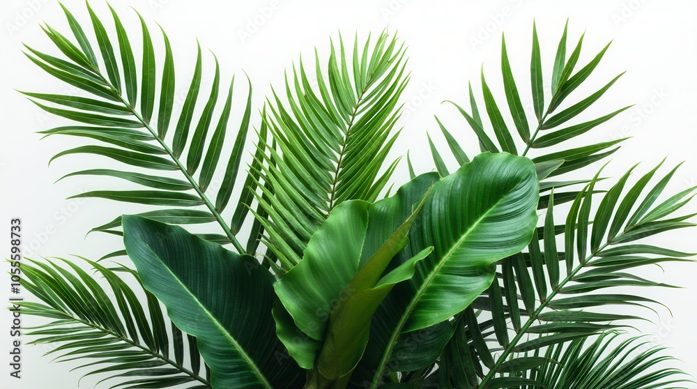 Green Leaves Of Tropical Plants Bush (Monstera, Palm, Rubber Plant, Pine, Bird Nest Fern). Transparent, Cutout, Or Clipping Path Green Leaves Of Tropical Plants Bush (Monstera, Palm, Rubber Plant, Pine, Bird Nest Fern). Transparent, Cutout, Or Clipping Path