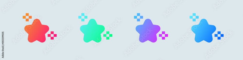 Obraz premium Popular solid icon in gradient colors. Fire signs vector illustration.