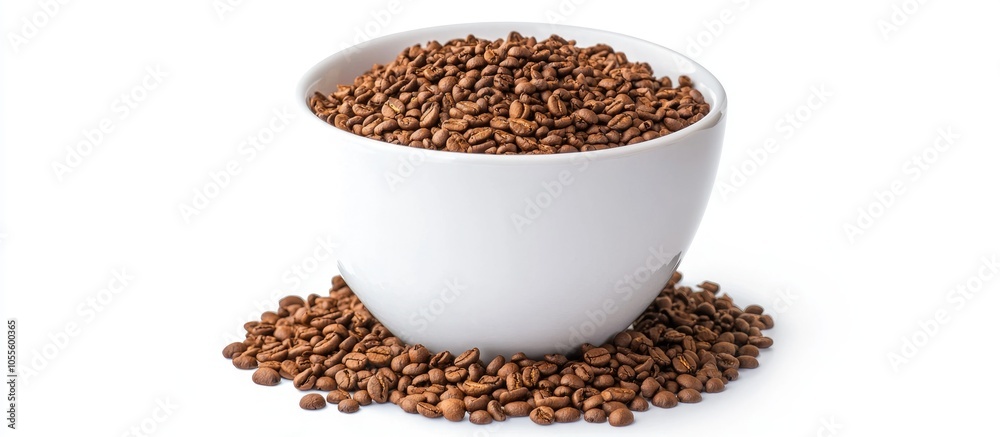 Instant Coffee In A White Cup Isolated In White Instant Coffee In A White Cup Isolated In White