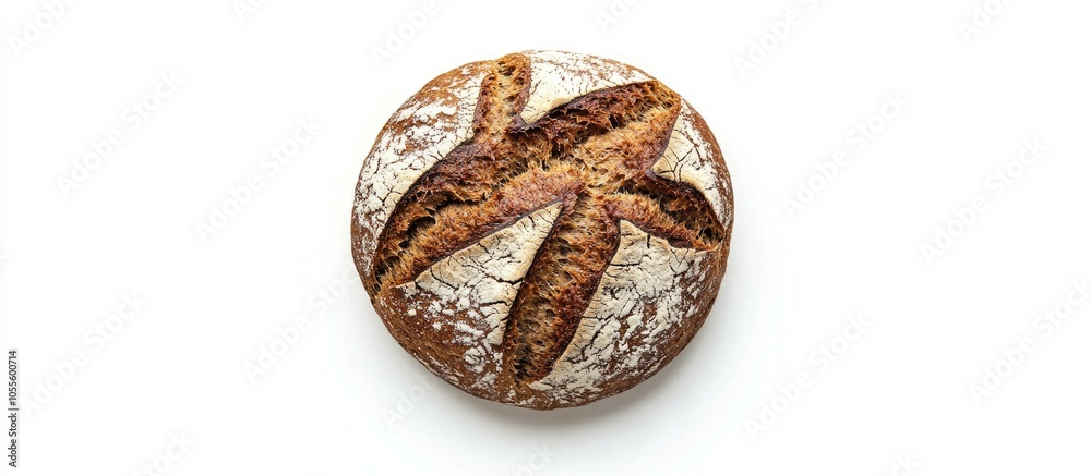 Loaf Of Rye Bread Isolated On White Top View Loaf Of Rye Bread Isolated On White Top View