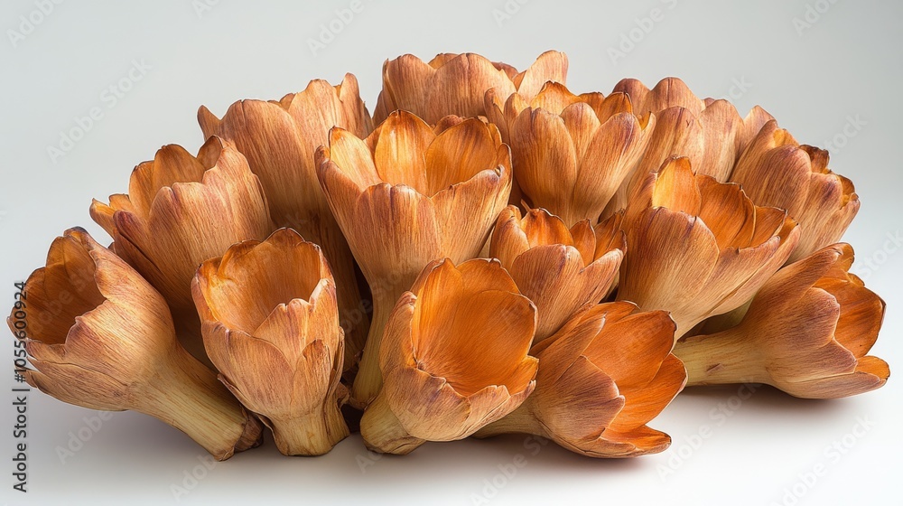 Top View of Carciofi alla Romana (Roman Artichokes) on a White Background