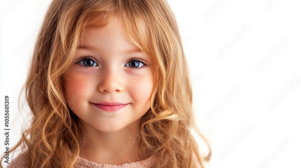 Portrait Of A Cute Girl Isolated Over White Portrait Of A Cute Girl Isolated Over White