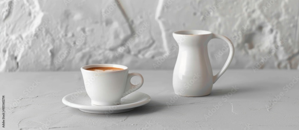 Small Size White Coffee Cup And Milk Container Small Size White Coffee Cup And Milk Container