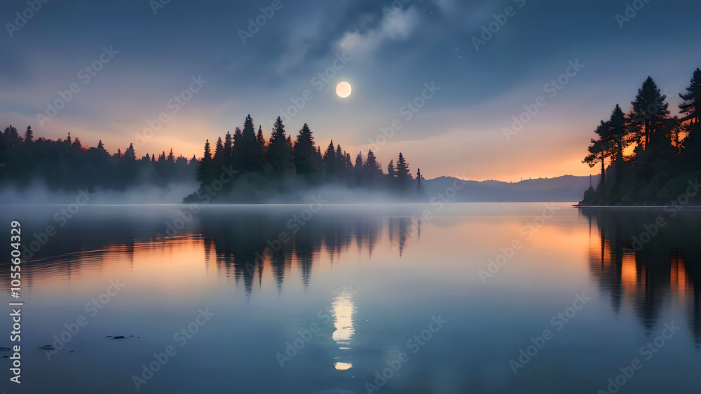 Fototapeta premium A tranquil lake scene
