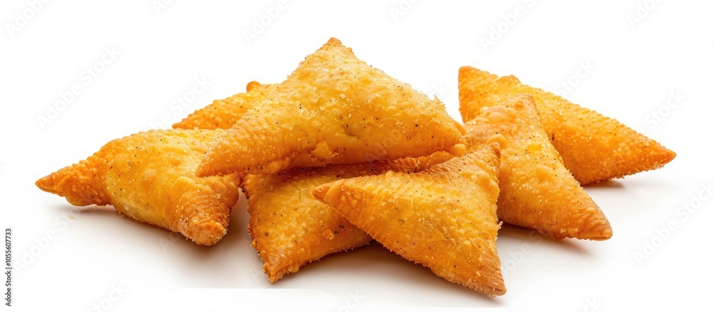 An Indonesian crispy snack called Pilus keju is made from tapioca flour dough with spices and cheese then fried pictured in a copy space image on a white background An Indonesian crispy snack called Pilus keju is made from tapioca flour dough with spices and cheese then fried pictured in a copy space image on a white background
