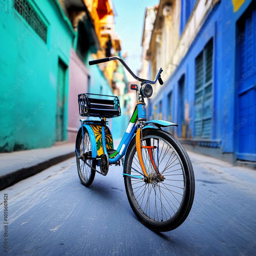 Colorful Rickshaw Navigating Through Vibrant Streets Colorful Rickshaw Navigating Through Vibrant Streets