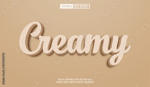 Editable 3d text style effect - Creamy  text effect Template
