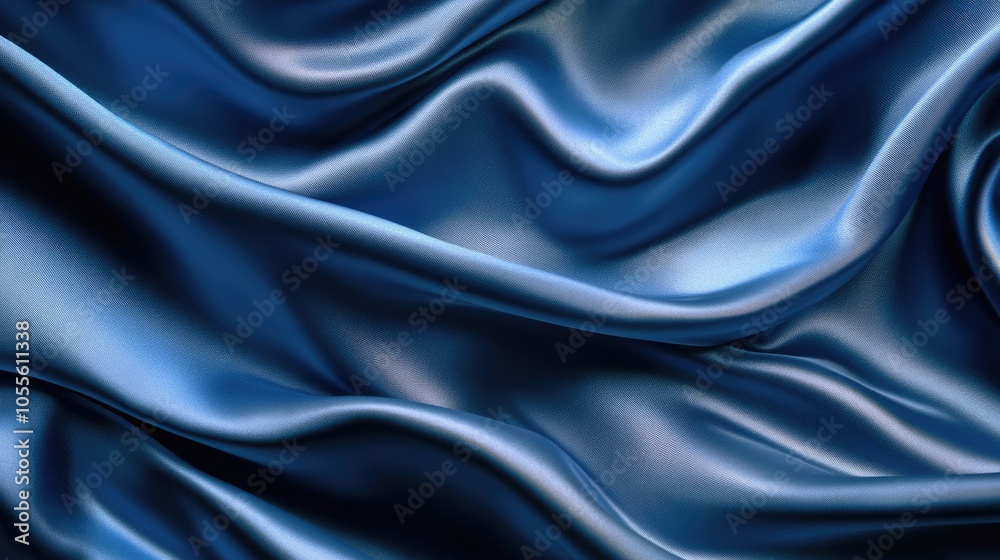Blue silk backdrop featuring folds Abstract texture highlighting a rippled satin surface Blue silk backdrop featuring folds Abstract texture highlighting a rippled satin surface