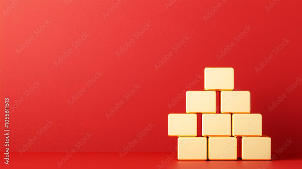 Gold bullion, price hike, investment growth, flat design illustration Gold bullion, price hike, investment growth, flat design illustration