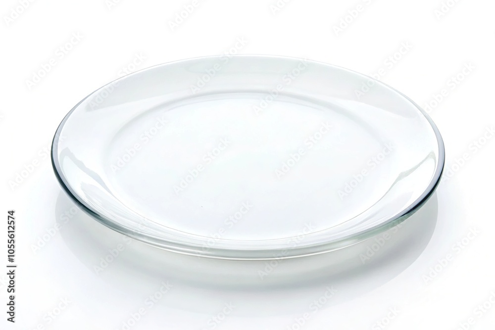 Glass plate on white background