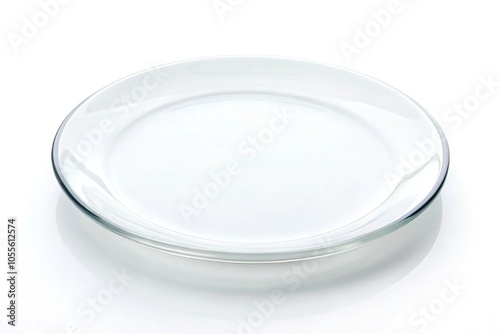 Glass plate on white background