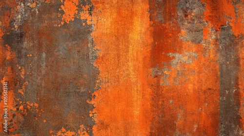 Rustic orange and brown grunge texture featuring weathered corten steel and stone perfect for backgrounds or banners in various design projects photo