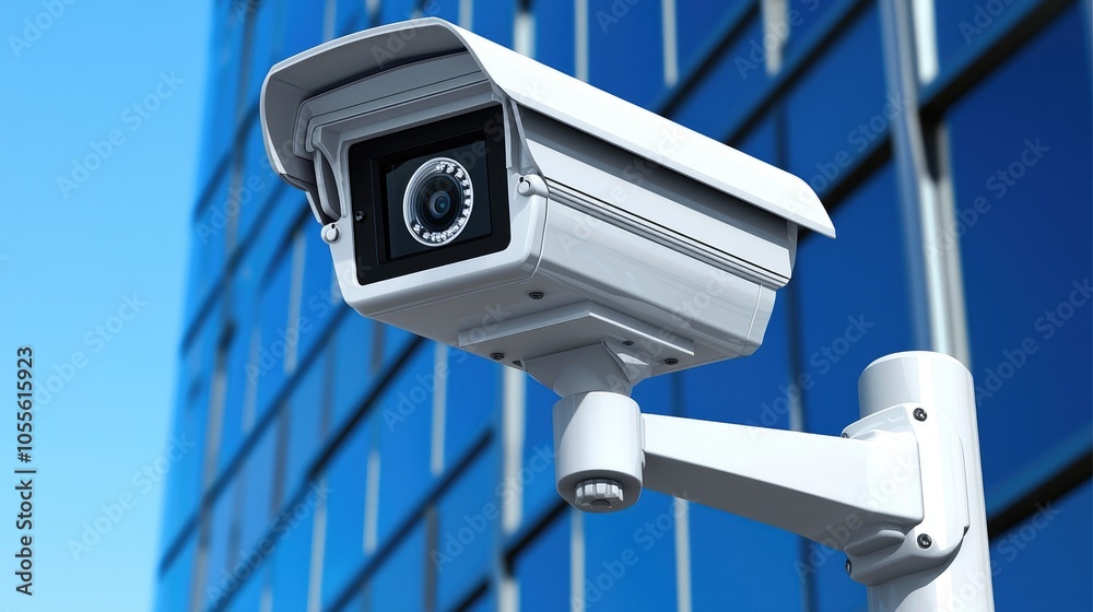 Security Camera on Modern Building Exterior Security Camera on Modern Building Exterior