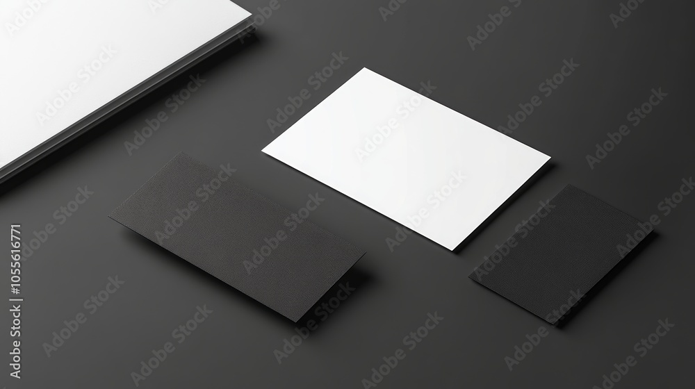 Fototapeta premium Blank ID card mockup positioned next to business cards, ideal for comprehensive branding presentations
