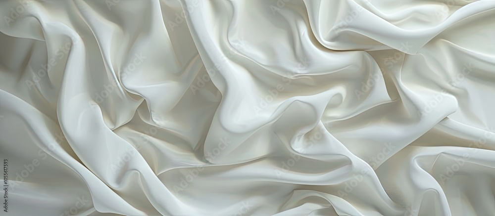 Fototapeta premium A background of white bedsheet fabric with space for adding images or text. Copy space image. Place for adding text and design