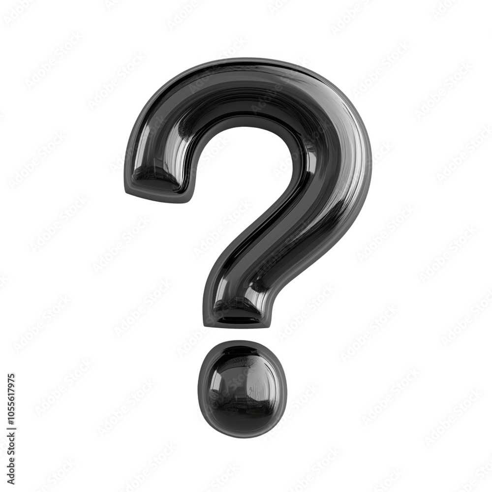 Naklejka premium Black question mark isolated on the background. Question mark clipart on a transparent background. Generative AI.