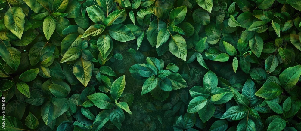 Captivating view of green leaves on a green backdrop in a garden with copy space image featuring lush natural greenery Captivating view of green leaves on a green backdrop in a garden with copy space image featuring lush natural greenery