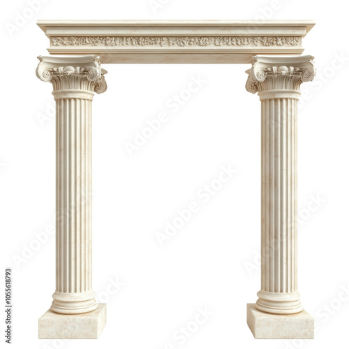 Classic Greek column arch pillar isolated PNG transparent background