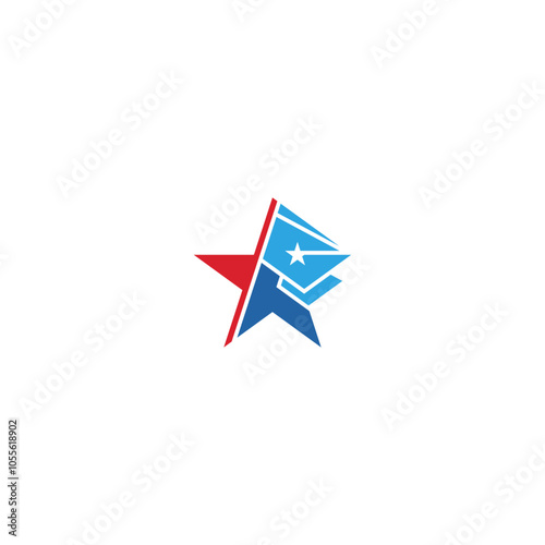 Free Download Flag with star logo design concept. - GFXLoad