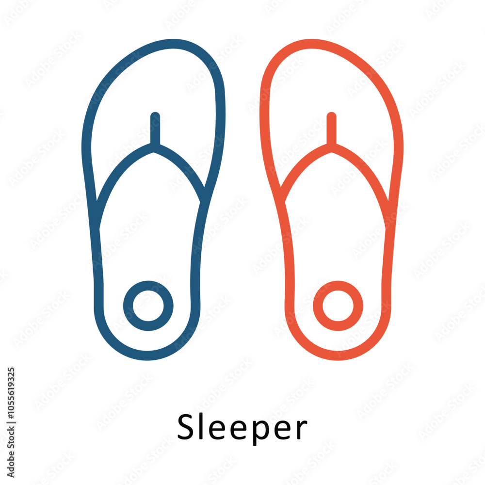 Fototapeta premium Sleeper Vector outline Two colour Design icon. Winter Travelling Symbol on White backgroud EPS 10 file