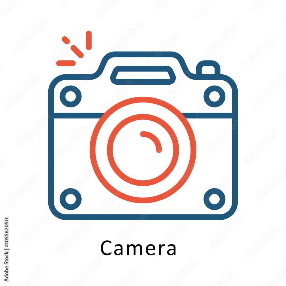 Camera Vector outline Two colour Design icon. Winter Travelling Symbol on White backgroud EPS 10 file Camera Vector outline Two colour Design icon. Winter Travelling Symbol on White backgroud EPS 10 file