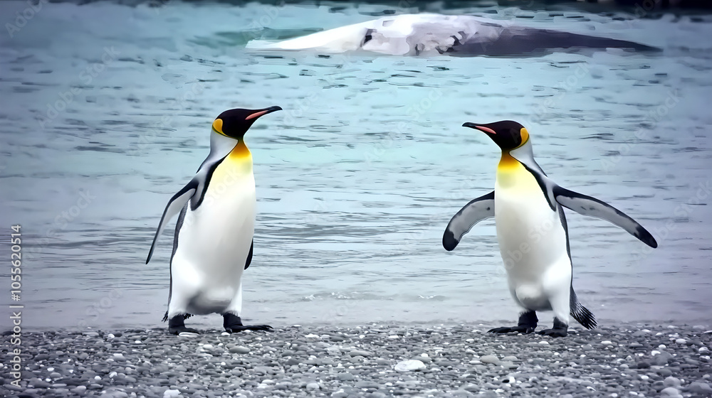 Fototapeta premium penguins on the rocks