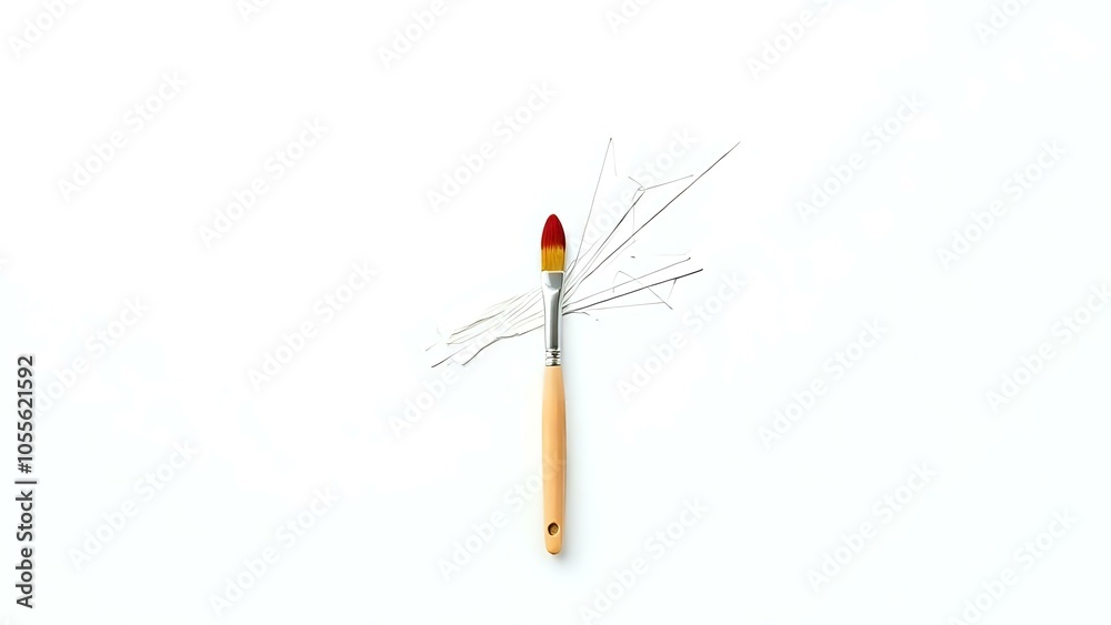 Paintbrush with Paint Stains on White Background Paintbrush with Paint Stains on White Background