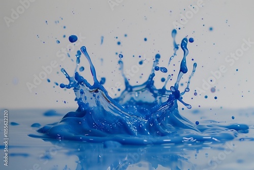 blue drops on a white background and splashes