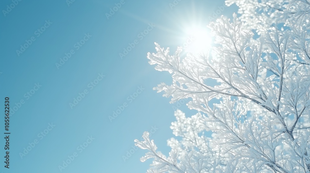 Glimmering Winter Tree Branches in Bright Sunlight Glimmering Winter Tree Branches in Bright Sunlight