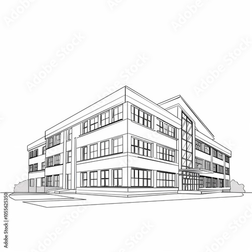 sketch of building
