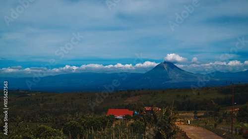 village settlement in Siosar with the background of Mount  photo