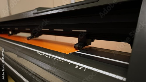 Plotter cutting. Vinyl letters. High-quality shooting in 4K format.