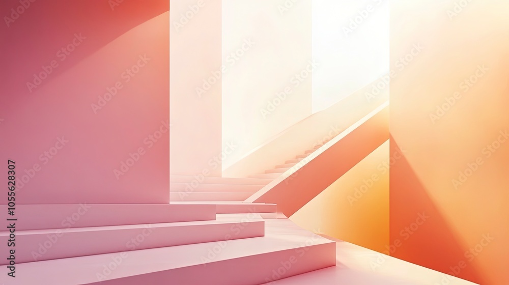 Obraz premium Subtle abstract background with light gradients and geometric elements, symbolizing a safe and structured approach to insurance