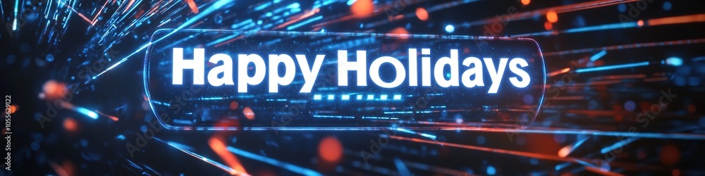 Digital wires with Happy Holidays message in techno style Digital wires with Happy Holidays message in techno style