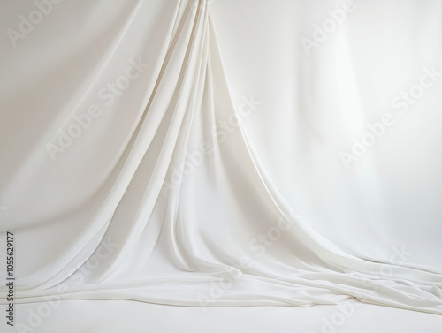 Elegant draped white fabric