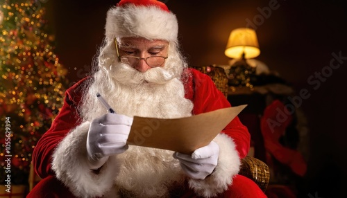 Santa Claus , reading letters