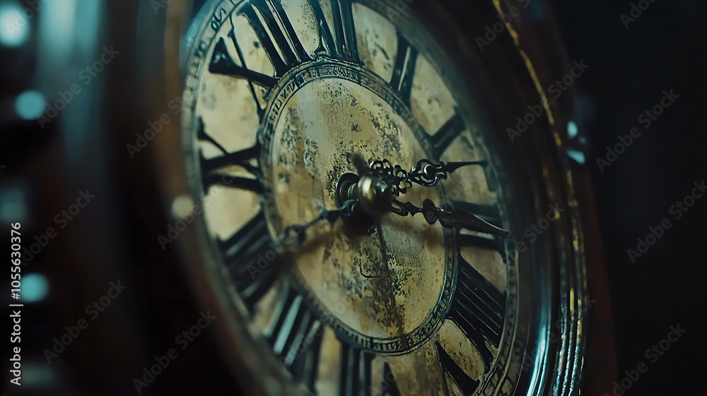 Obraz premium Antique clocks, wallpaper, a long-lived timepiece