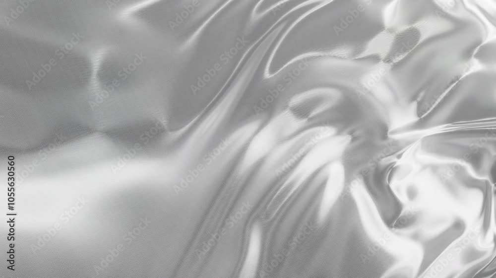 Seamless White flag silk fabric waving on wind abstract 3d animation Looping