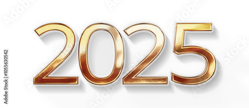 2025 golden new year symbol 3d-illustration