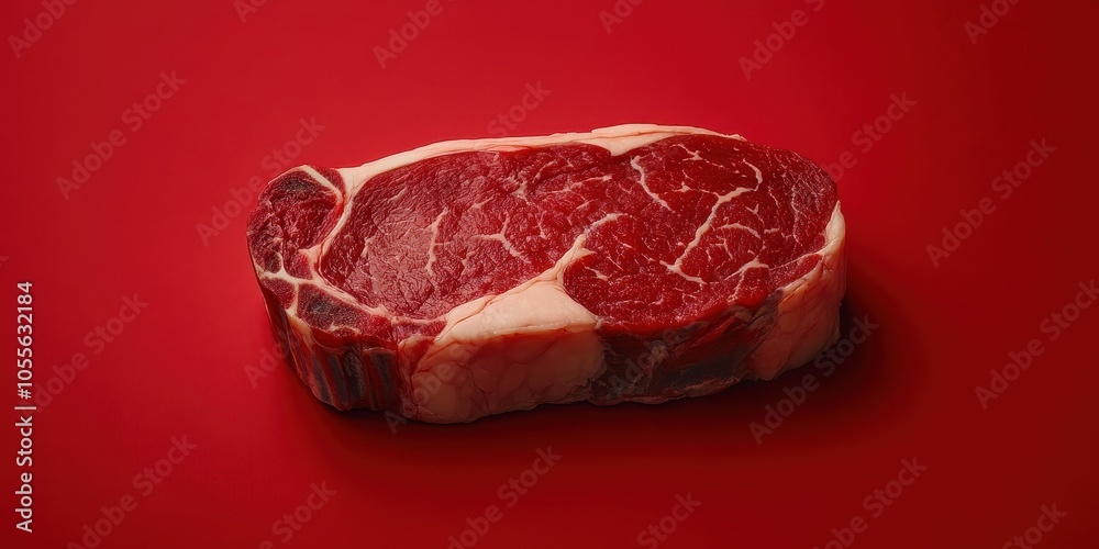 Obraz premium a piece of meat on a red surface