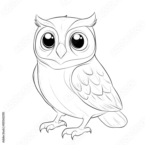Drawing of an owl in one line. Animal sketch in continuous lines